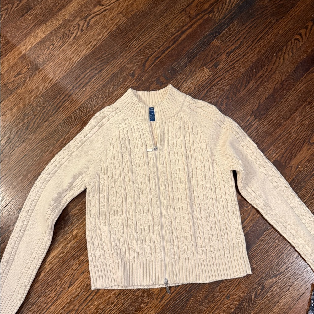 Faconnable Beige Cable Knit Cardigan
